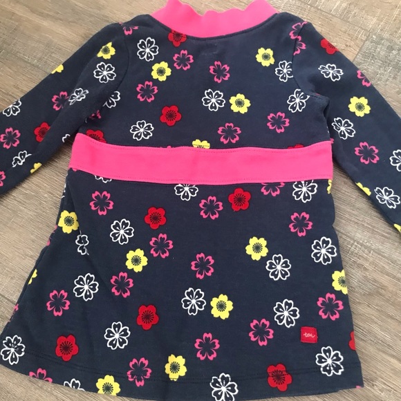 5/$25💜Tea Collection Navy Blue & Pink Floral Dress - Picture 2 of 6